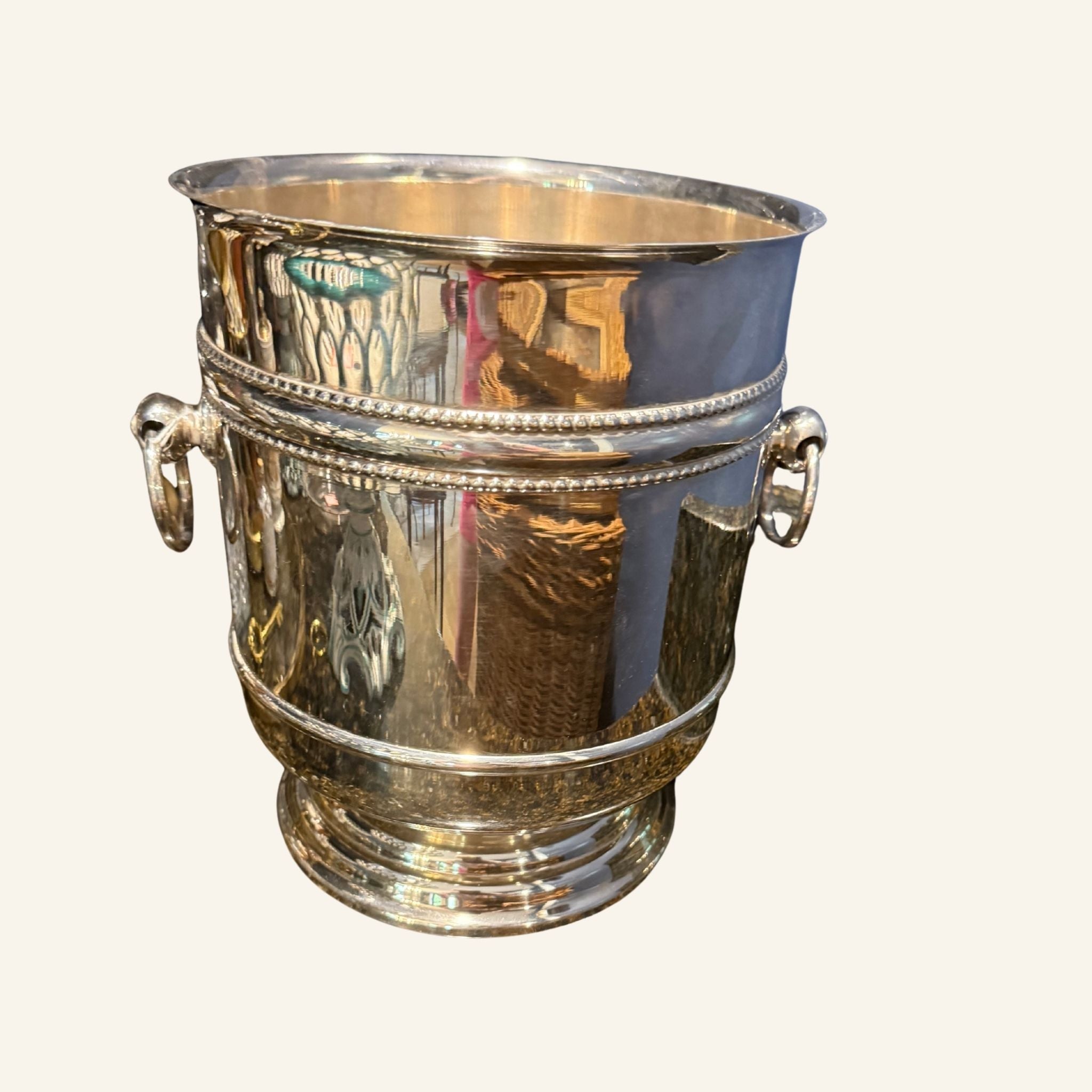 Christofle Paris Silver Plate Perles Champagne Ice Bucket - Drue Bohrer Antiques