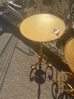 French Hand Forged Gilt Iron Martini / Guéridon Accent Table - Drue Bohrer Antiques