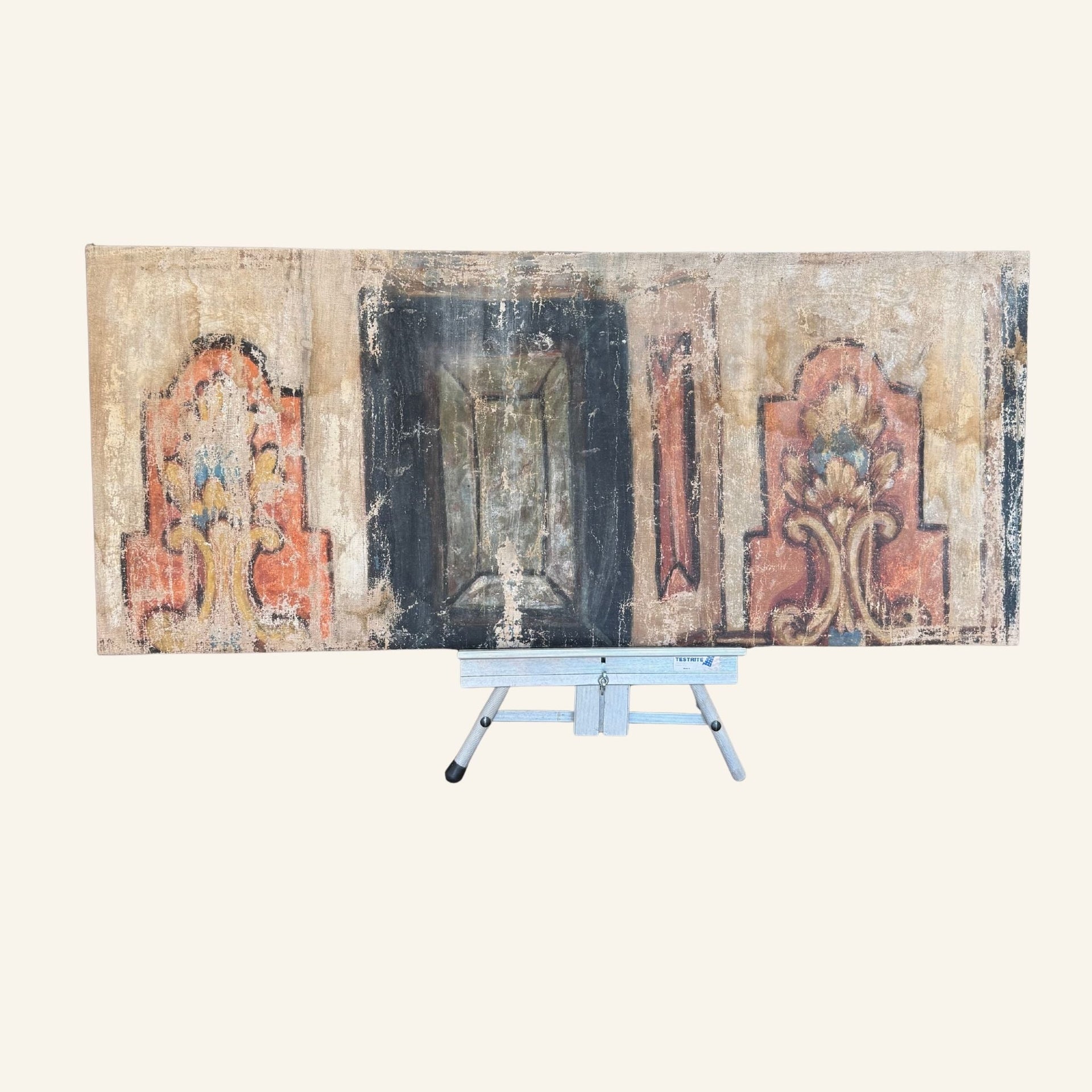 Pair of 17th Century Italian Painted Canvases Recovered from a Church in Volterra - Drue Bohrer Antiques