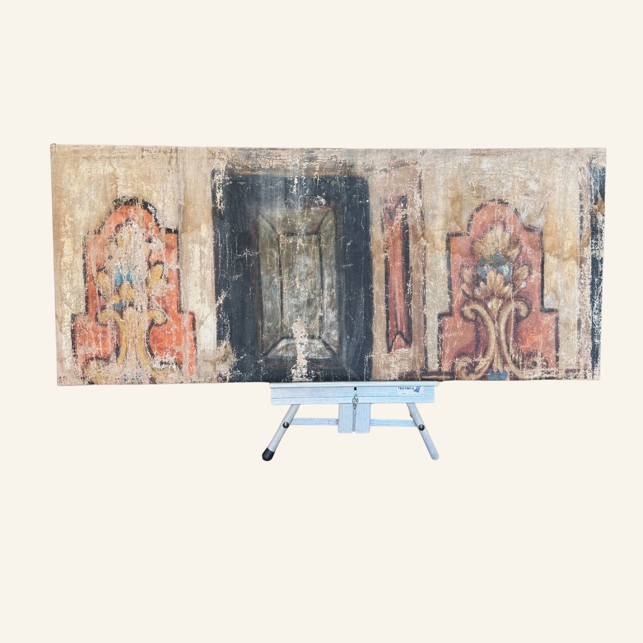 Pair of 17th Century Italian Painted Canvases Recovered from a Church in Volterra - Drue Bohrer Antiques