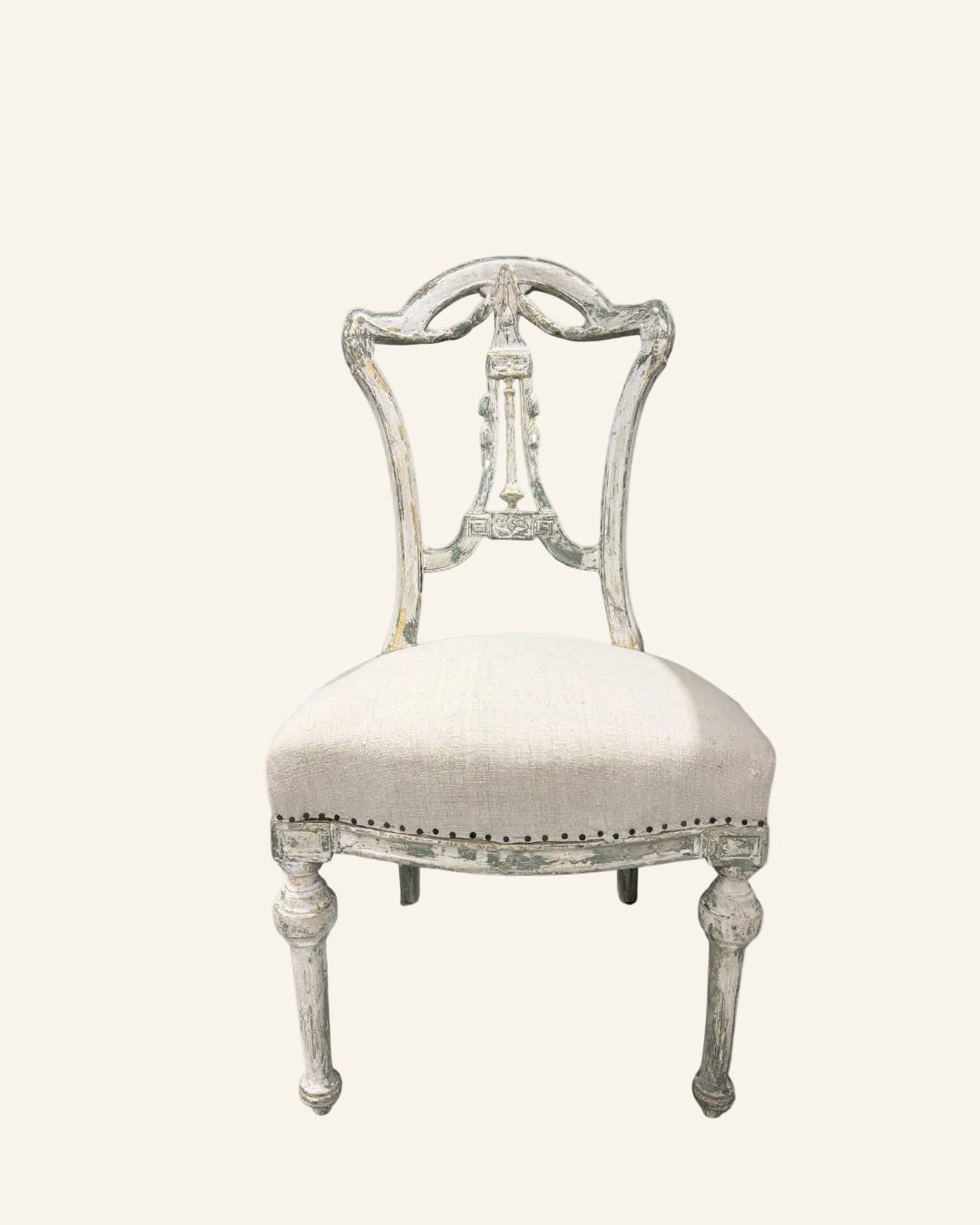 Pair of 19th Century French Gustavian Style Accent Chairs from a Parisian Cinema - Drue Bohrer Antiques