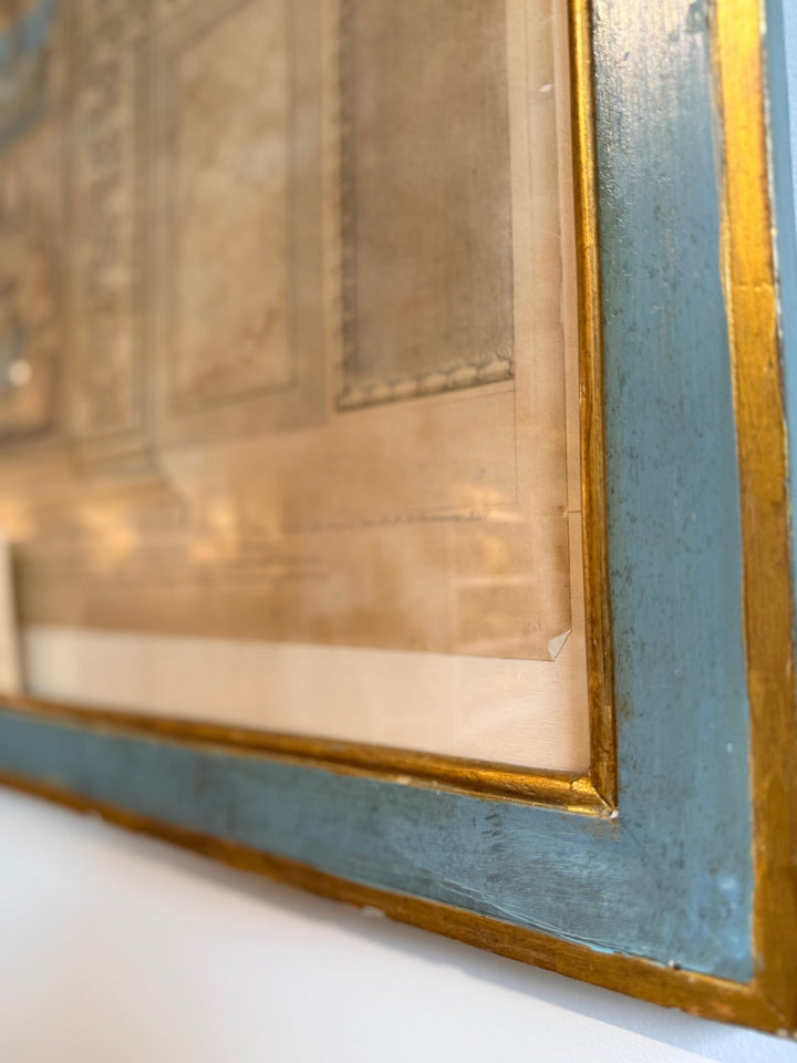 Three Architectural Watercolor Panels from a Seventeenth-Century Neapolitan Villa Naples, Italy - Drue Bohrer Antiques