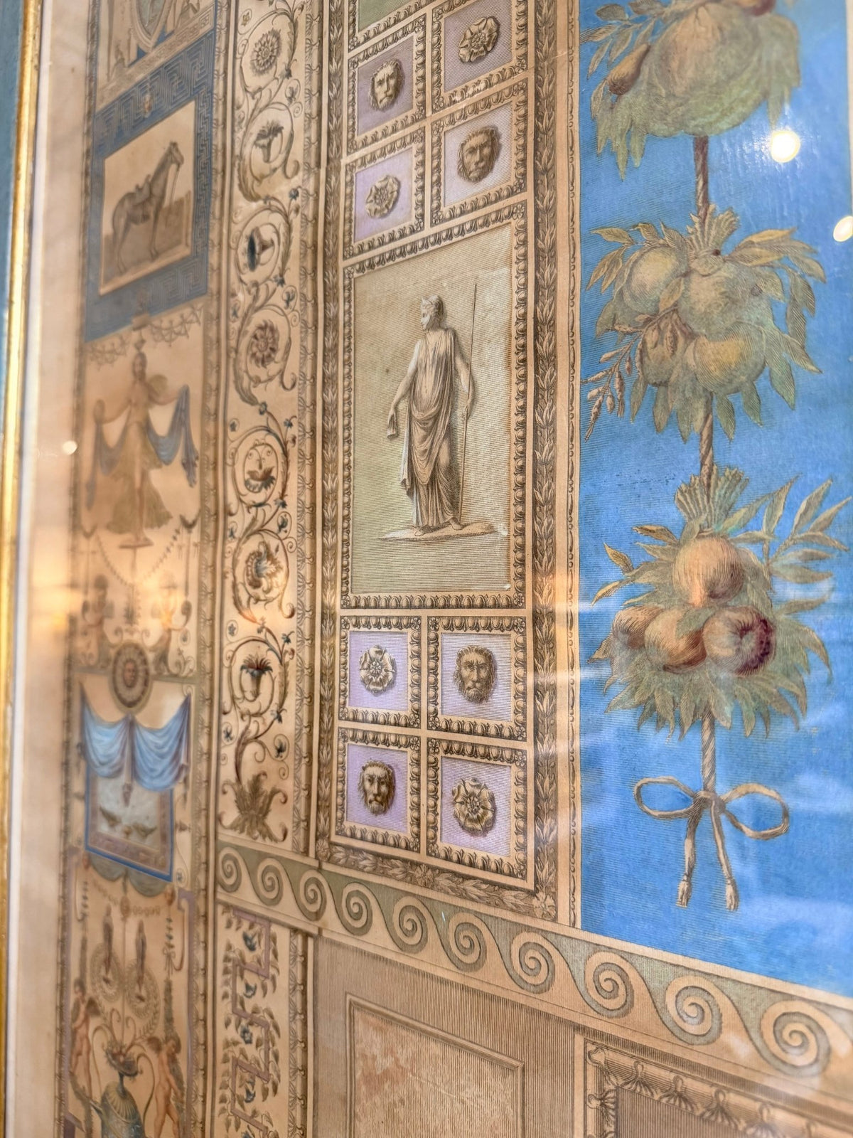 Three Architectural Watercolor Panels from a Seventeenth-Century Neapolitan Villa Naples, Italy - Drue Bohrer Antiques